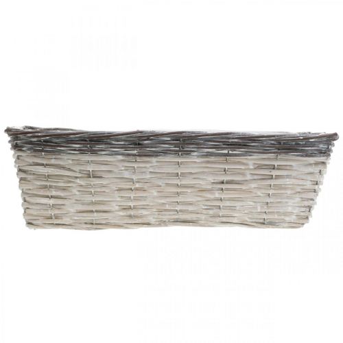 Artikel Geflochtener Korb Weiß, Braun Pflanzkorb 41×17×12,5cm