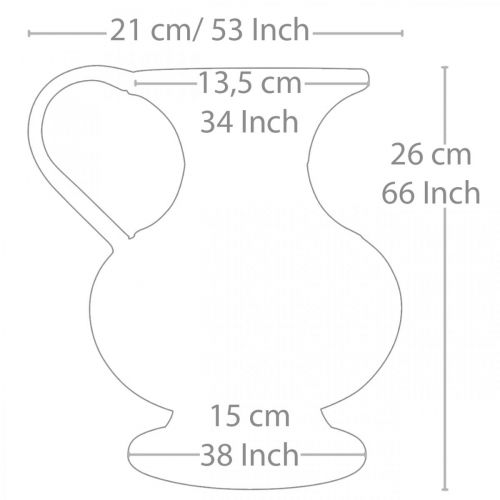 Floristik24 Deko Krug Antik Look Vase Vintage Metall Gartendeko H26cm