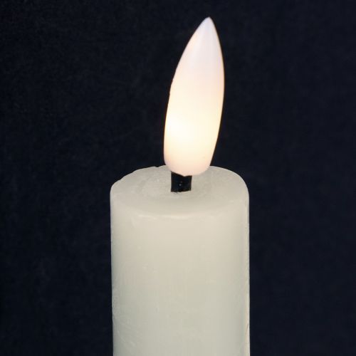 Artikel LED Stabkerze Creme Warmweiß Echtwachs H14,5cm 2 St