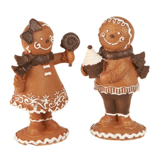 Floristik24 Lebkuchenmann Lebkuchenfrau Weihnachten Braun H11cm 2St