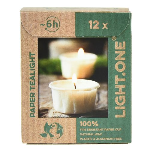 Artikel Light.one Papier Teelichter Natur Plastikfrei Vegan 12 St