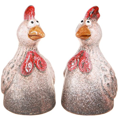 Lustiges Deko Huhn Keramik Dekofigur Ostern 10,5cm 4 St