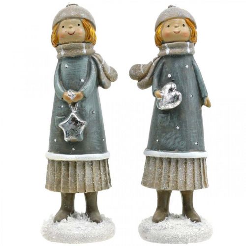 Artikel Dekofiguren Winterkinder Figuren Mädchen H14,5cm 2St