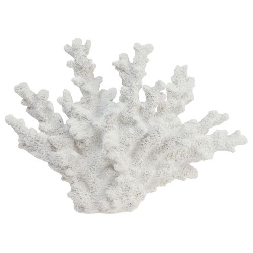 Maritime Deko Koralle Polyresin Weiß 18,5×26cm
