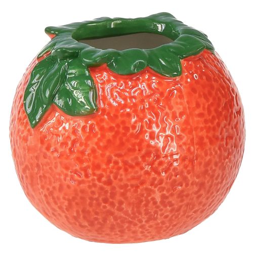 Floristik24 Mediterrane Deko Orange Vase Blumentopf Keramik Ø9cm