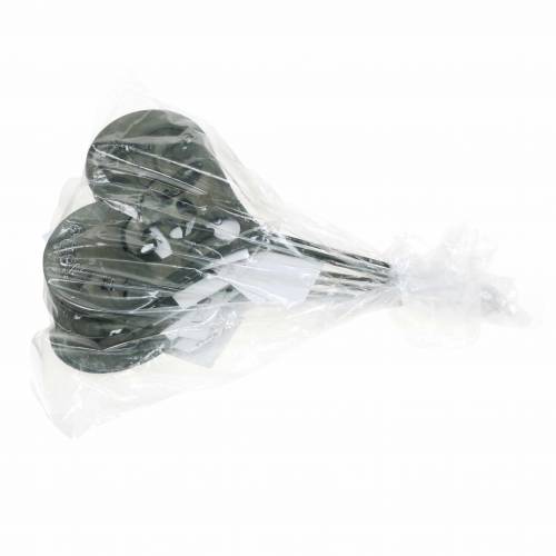 Artikel Trauerstecker Herz „In Liebe" Silber, Weiß gewaschen Metall Ø11cm 12 St