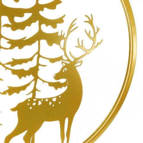 Artikel Dekoring Gold zum Aufhängen Hirsch Metalldeko Weihnachten Ø38cm