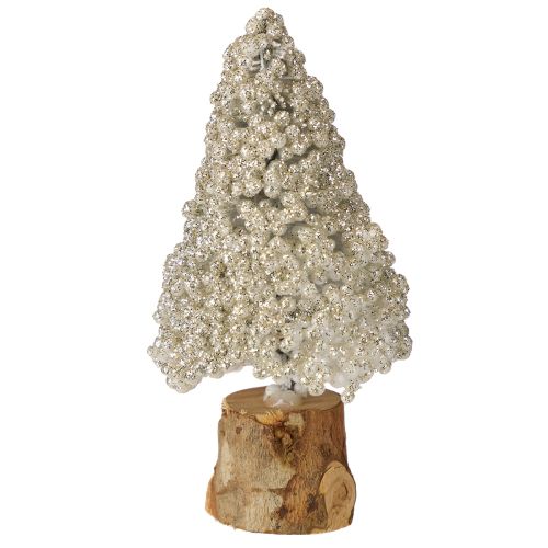 Artikel Mini Tannenbaum Tischdeko Champagner Weiß H8cm 12 St
