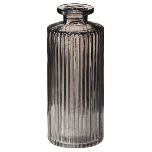Artikel Mini Vasen Glasvasen Grau Rillen Dekor Ø5cm H13cm 6 St