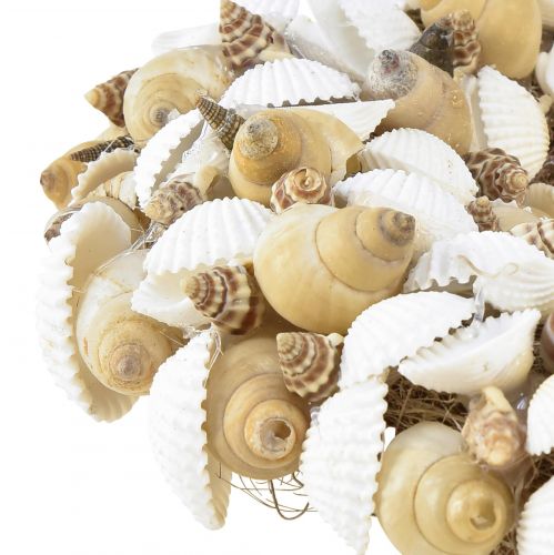 Artikel Muschelkranz Maritime Hängedeko Kokos Natur Weiß Ø25cm