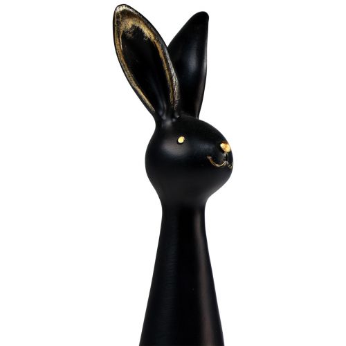 Artikel Osterhase Schwarz Gold Osterdeko Hase Ø7cm H27,5cm