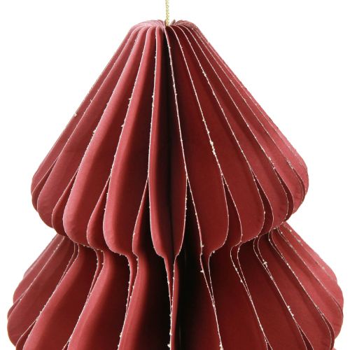 Artikel Papier Weihnachtsbaum zum Hängen Bordeaux H40cm 2St