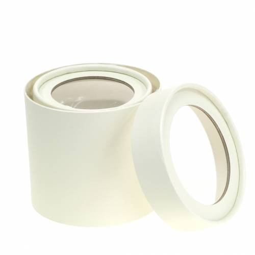 Artikel Blumenbox rund Karton Creme Ø10/12cm 2er Set