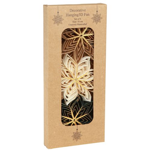 Artikel Papiersterne Christbaumschmuck Weiß Braun Grün 10cm 6 St