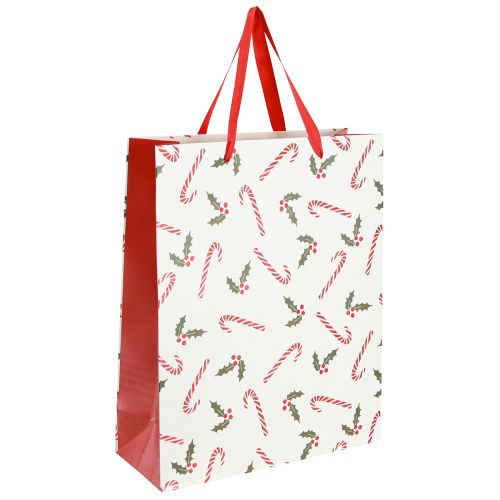 Floristik24 Papiertasche Geschenktüte Zuckerstangen 26×10×32cm 2St