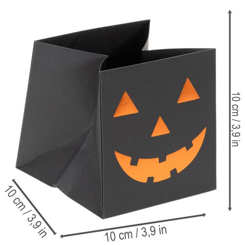 Artikel Papiertüten Set Kürbis-Motiv Schwarz Orange 10,5cm 6 Stück