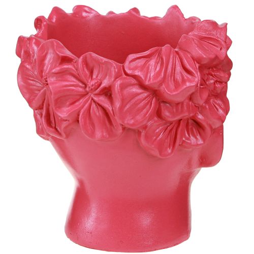 Artikel Pflanzkopf Polyresin Büste Übertopf Pink 13,5×13×15cm