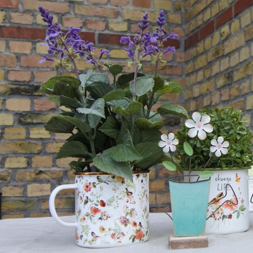 Artikel Pflanztasse Emaille Tasse zum Bepflanzen Blumen Ø11cm