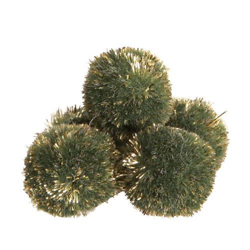 Pompoms mit Glitter Grün 2,5cm Pompons 2 Beutel – 24St