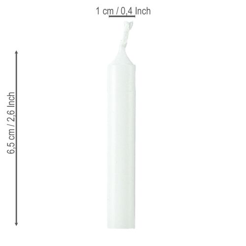 Artikel Puppenkerzen 10mm Wiedemann Kerzen Weiß 65/10 50 St