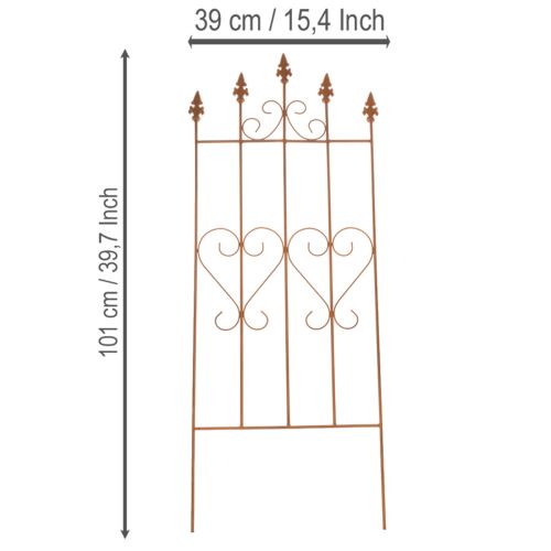 Artikel Rankgitter Herzmotiv Rankhilfe romantischer Stil für Gartenwege oder Terrassen 101cm