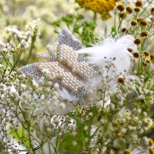 Artikel Filz Schmetterling zum Hängen Creme Hochzeitsdeko 16cm