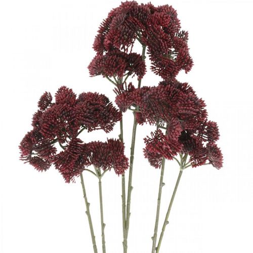 Sedum künstlich Rot Fetthenne Herbstdeko 70cm 3St