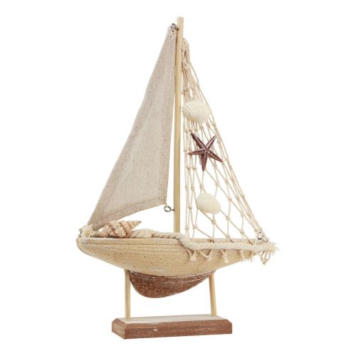 Floristik24 Segelboot Deko Segelschiff Holz Braun 17,5×4×27,5cm