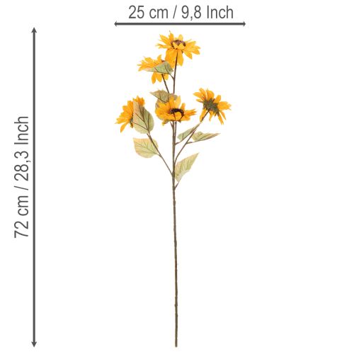 Artikel Sonnenblume künstlich 72 cm, 2er-Set, gelb