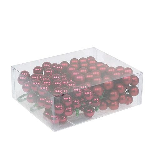 Artikel Mini Weihnachtskugel Rot, Pink Glas Spiegelbeeren Ø20mm 140St