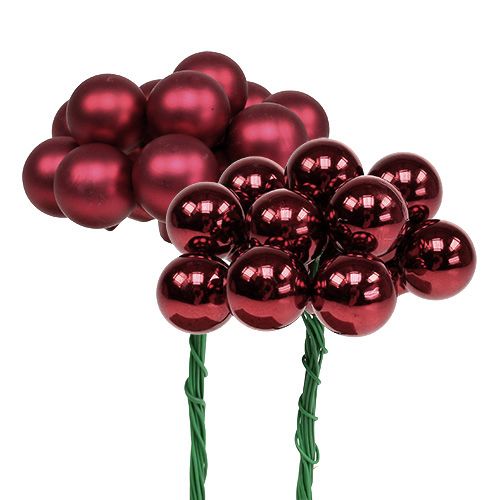 Mini Weihnachtskugel Rot, Pink Glas Spiegelbeeren Ø20mm 140St