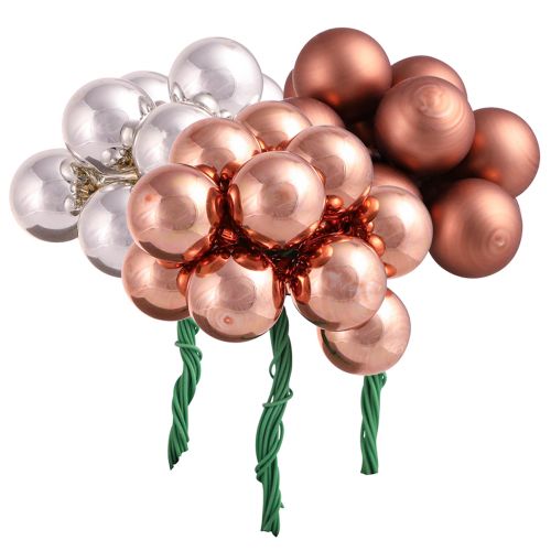 Floristik24 Spiegelbeeren Glas Weihnacht Silber Apricot Ø20mm 140 St