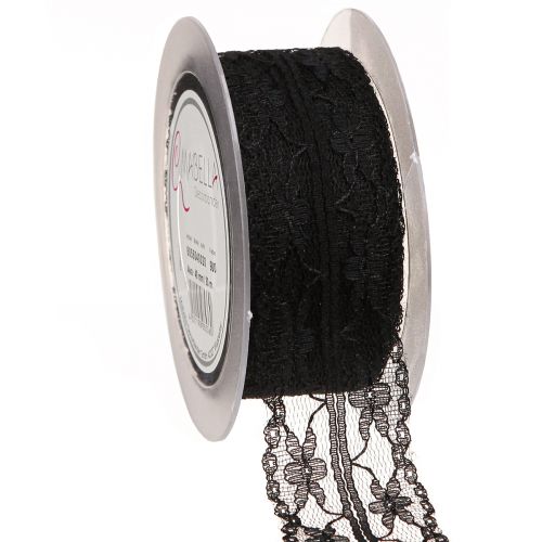 Floristik24 Spitzenband Vintage Schwarz Trauerband Spitze 40mm 20m