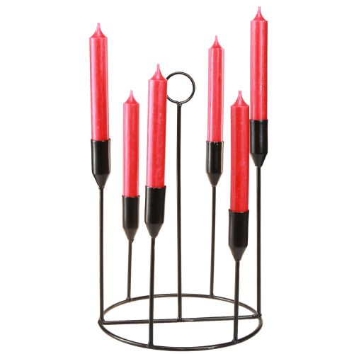 Artikel Stabkerzenhalter Metall 6 Kerzen Schwarz Ø20cm H31cm