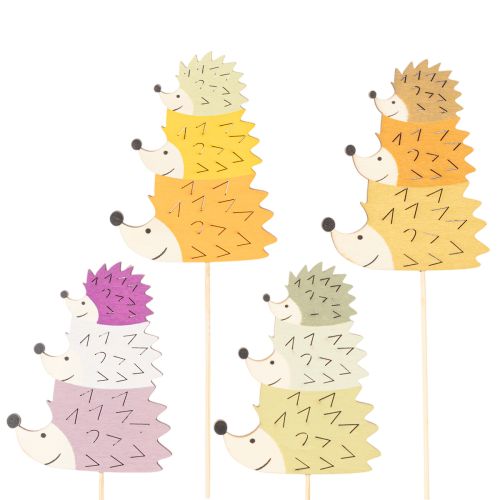 Artikel Deko-Stecker Holz Igel-Familie sortiert 34cm 12 Stück für Herbstdekorationen