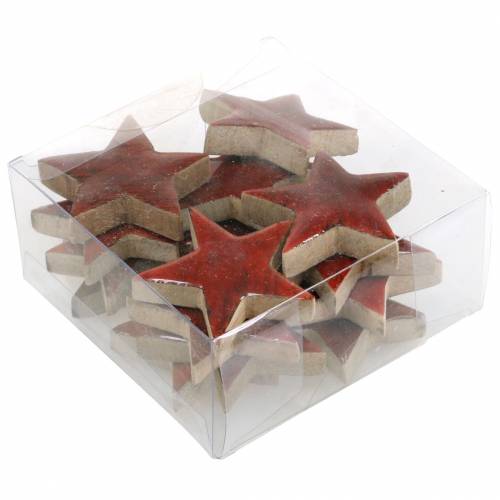 Floristik24 Streudeko Stern Mango Rot lackiert 5×5cm 16 St