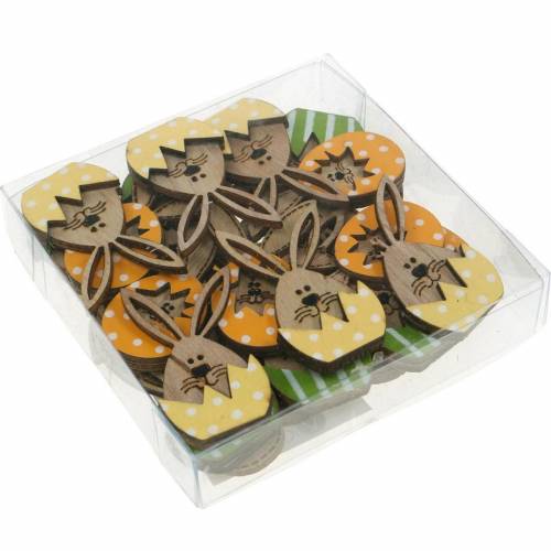 Floristik24 Streu-Deko Hase im Ei, Geschenk-Deko, Hasenei zum Dekorieren, Holzdeko zum Aufkleben 12St