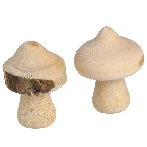 Streudeko Mini Pilze Holzdeko Natur Mit Rinde Ø2cm 36 St