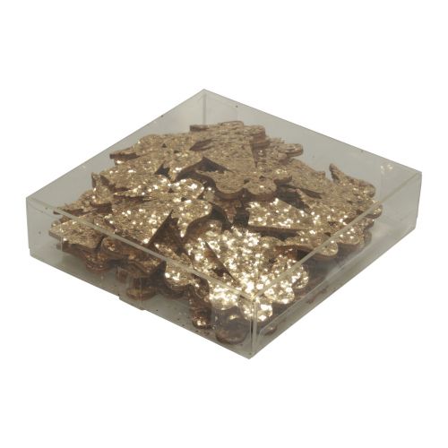 Artikel Streudeko Weihnachten Holz Engel Gold Glitter 5x3,5cm 48 St