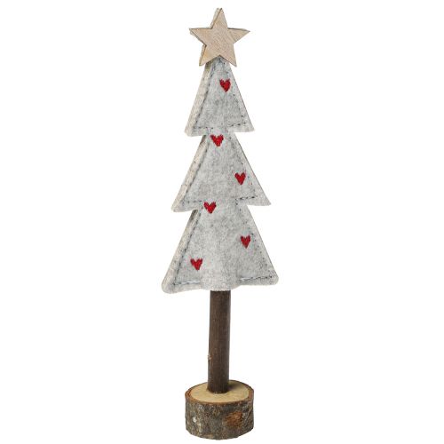 Artikel Tannenbaum Deko Filz Stern Herz Beige Rot H21cm 4 St