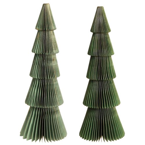 Floristik24 Tannenbaum Wabenpapier Weihnachten Grün Gold H30cm 2 St