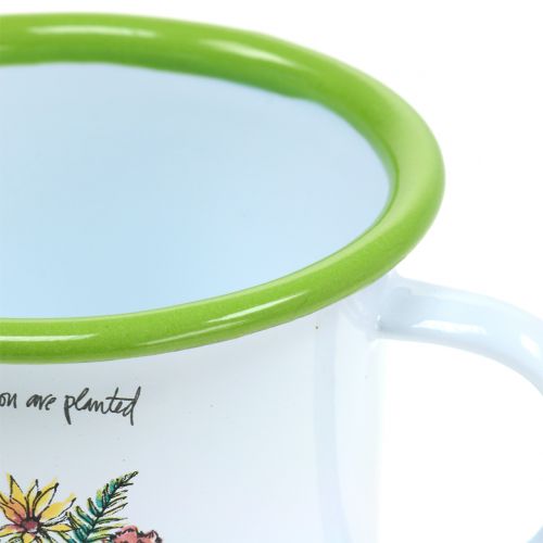 Artikel Deko Tasse Pflanztopf emailliert Ø11,5cm H10cm