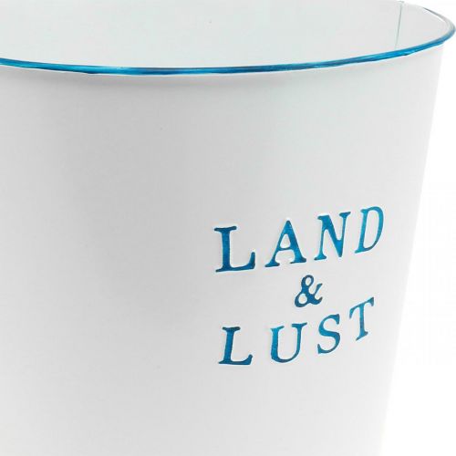 Artikel Blumentopf klein Weiß, Blau Metalldeko Übertopf Ø14×H13cm