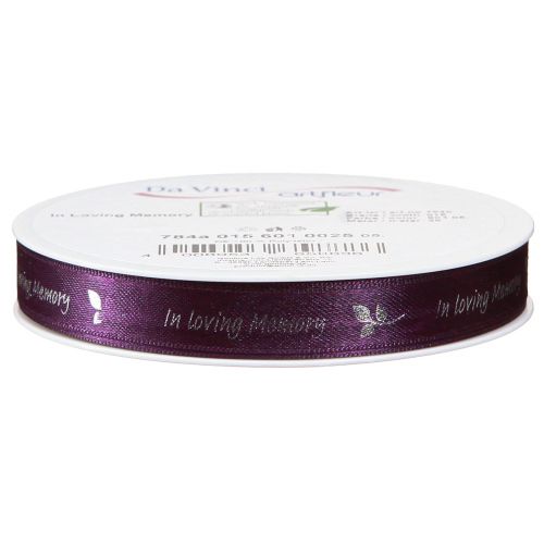 Artikel Trauerband in Lila Silber In Loving Memory 15mm 25m