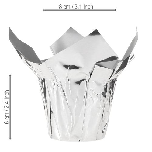 Artikel Übertopf Silber Glanz Geschenkverpackung Ø5,5cm H6cm 8 St