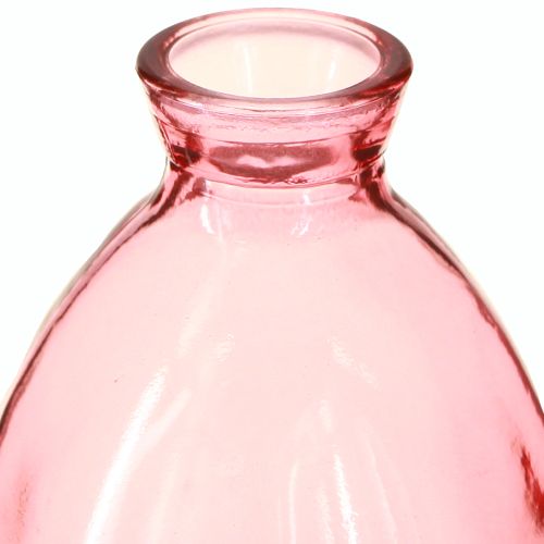 Artikel Vase Bauchig Minivasen Glas getönt Rosa Ø7cm H12cm 6 St