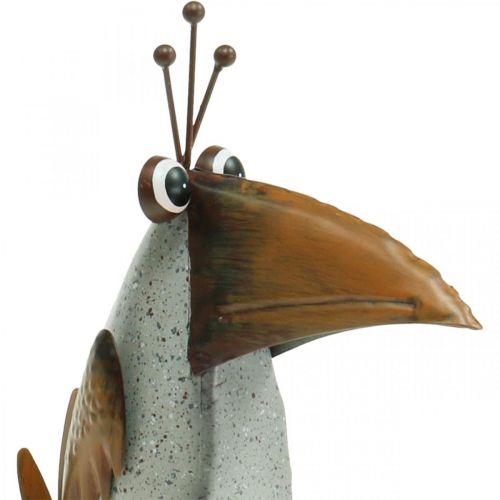 Floristik24 Metallvogel, Deko-Rabe, Deko aus Metall, Gartendeko 24,5cm