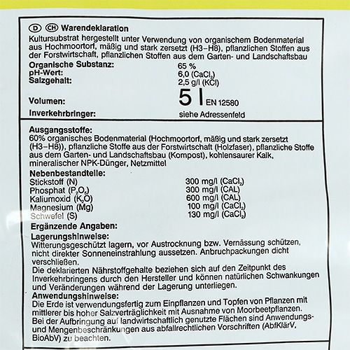 Artikel Erde Wachsen & Blühen Blumenerde (5 Ltr.)