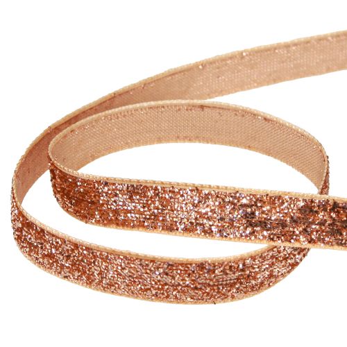 Artikel Weihnachtsband Rosa Kupfer Glitter Dekoband 10mm 10m