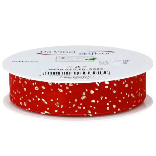 Artikel Weihnachtsband mit goldenen Sprenkeln Band Rot 25mm 20m